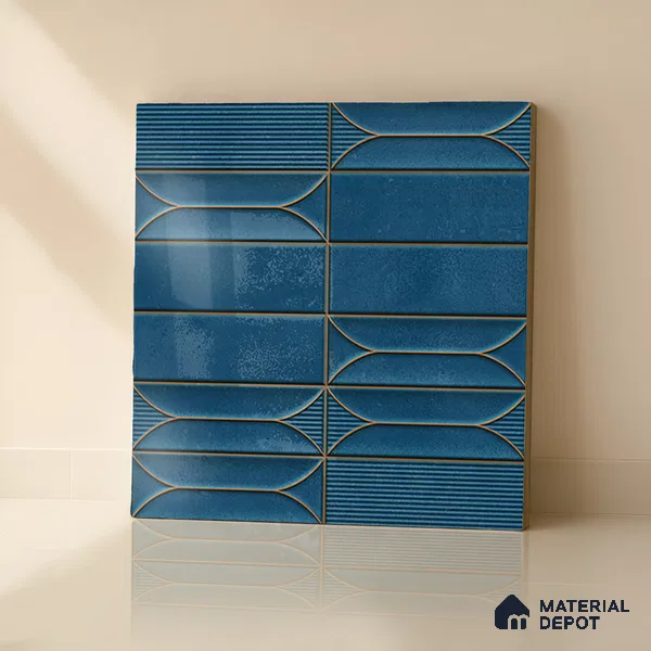 Faux Subway  Tile TL 07239 Boat 1004 1 ft x 1 ft Ceramic Glossy Finish - 9 mm  | 2 mm Spacer is Mandatory | Please Expect a Slight Variation of Pattern (Sample)